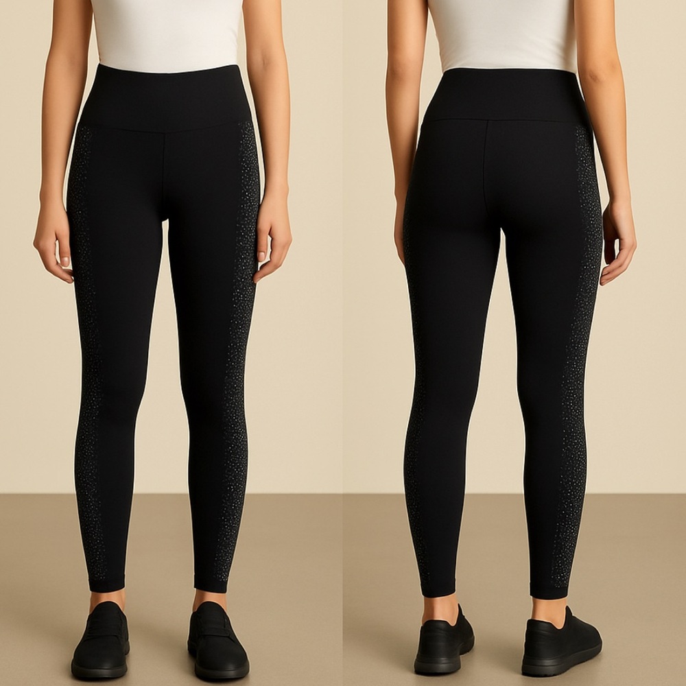 Fabletics SculptKnit High-Waisted LeggingsBlack with SilverDot DetailsizeS(N2)✨✨